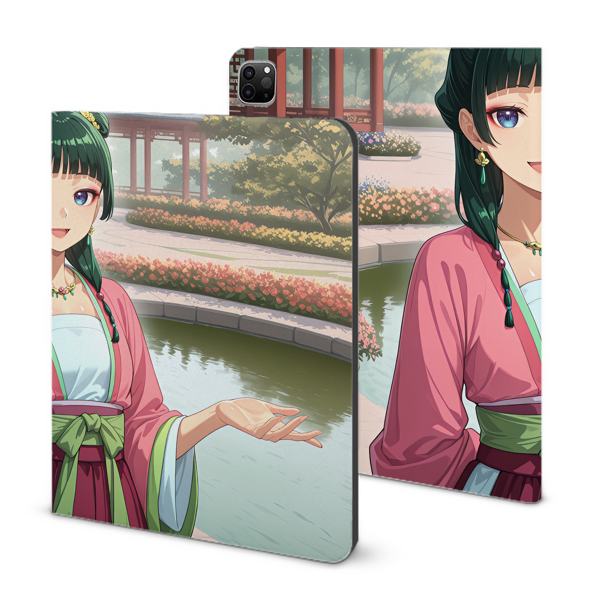 （画像用） 薬屋のひとりごと The Apothecary Diaries IPad ケース ブック型 PUレザー TPU 耐衝撃 軽量 薄型 ペン収納なし 全面保護 IPad 各モデル対応